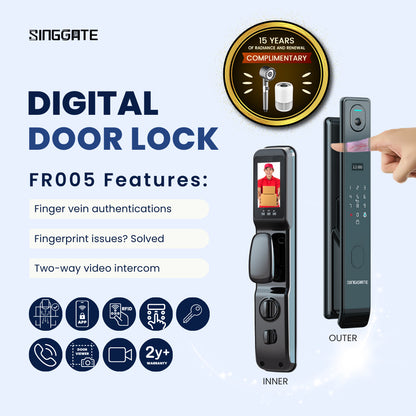 FR005 (Finger Vein Recognition & Video Call Smart Viewer) Digital Door Lock