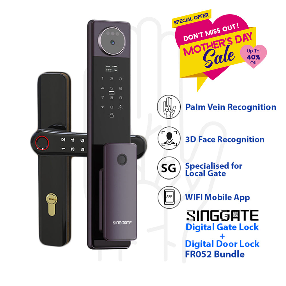 Bundle FR052 3D Face & Palm Vein Recognition + FM021 Gate Digital Lock