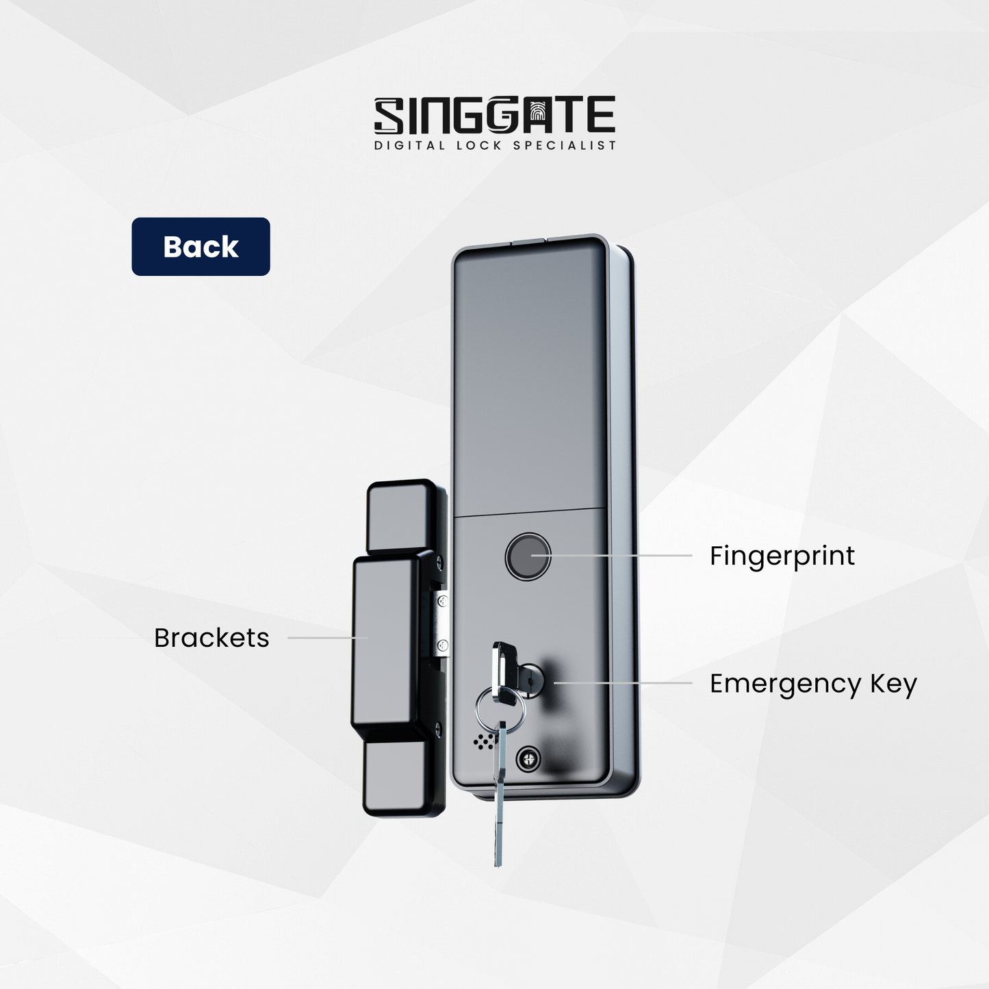 Singgate RM60 Metal Gate Digital Rim Lock