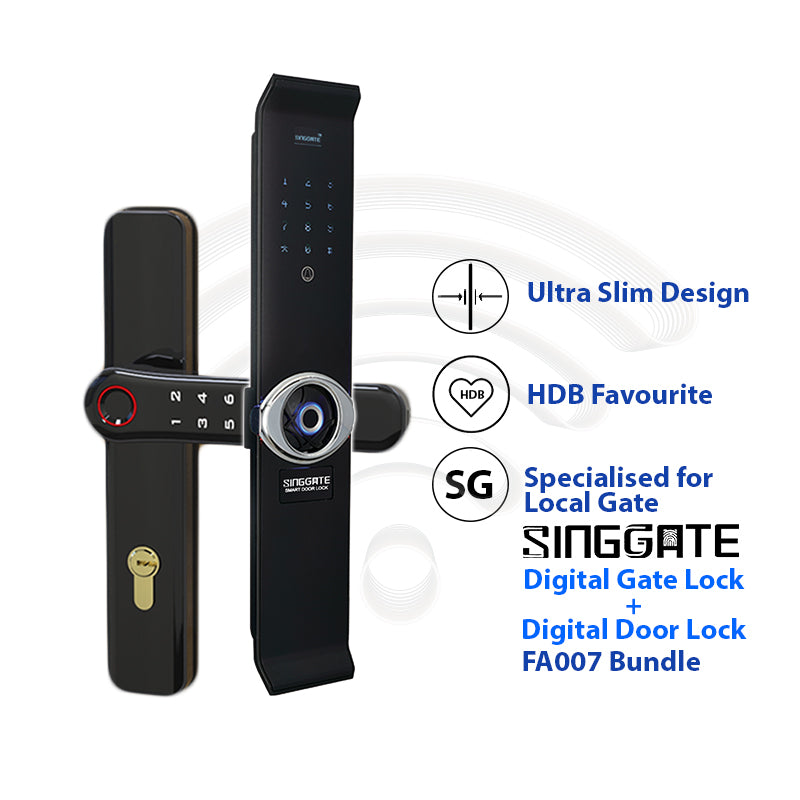 SINGGATE Door & Gate Bundle, *Bundle Deal* FA007 Digital Door Lock + FM021 Metal Gate Digital Lock - SINGGATE Digital Lock