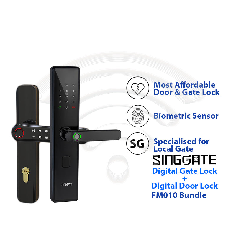 SINGGATE Door & Gate Bundle, *Bundle Deal* FM010 Door Digital Lock + FM021 Metal Gate Digital Lock - SINGGATE Digital Lock