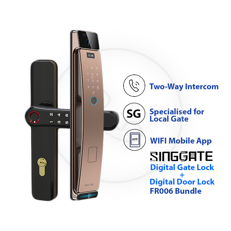 SINGGATE Door & Gate Bundle, *Bundle Deal* FR006 Door Digital Lock + FM021 Metal Gate Digital Lock - SINGGATE Digital Lock