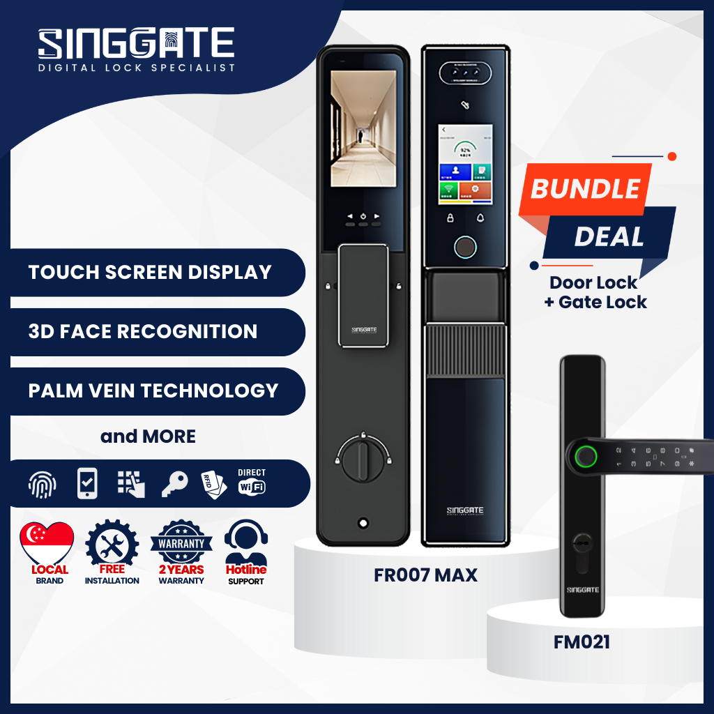 Singgate FR007 Max Door + FM021 Gate Digital Lock Bundle