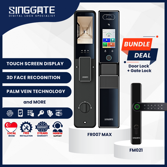 Singgate FR007 Max Door + FM021 Gate Digital Lock Bundle