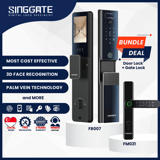 Singgate FR007 Door + FM021 Gate Digital Lock Bundle