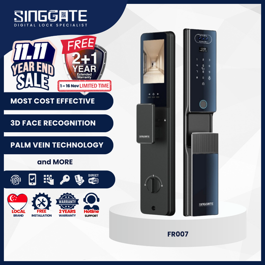 Singgate FR007 with 3D Face + Palm Vein Digital Door Lock