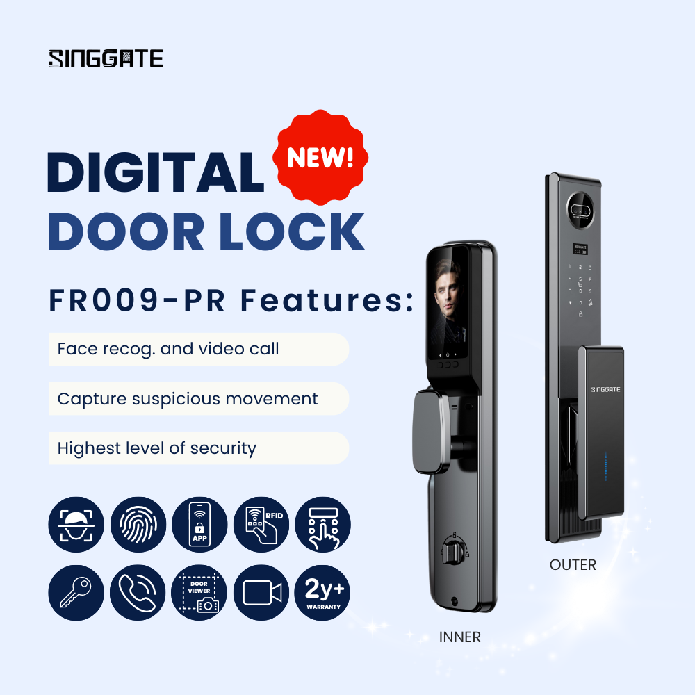 ❤️NEW UPGRADED❤️ FR009 PRO (3D Face + Video Call Door Viewer) Digital Door Lock