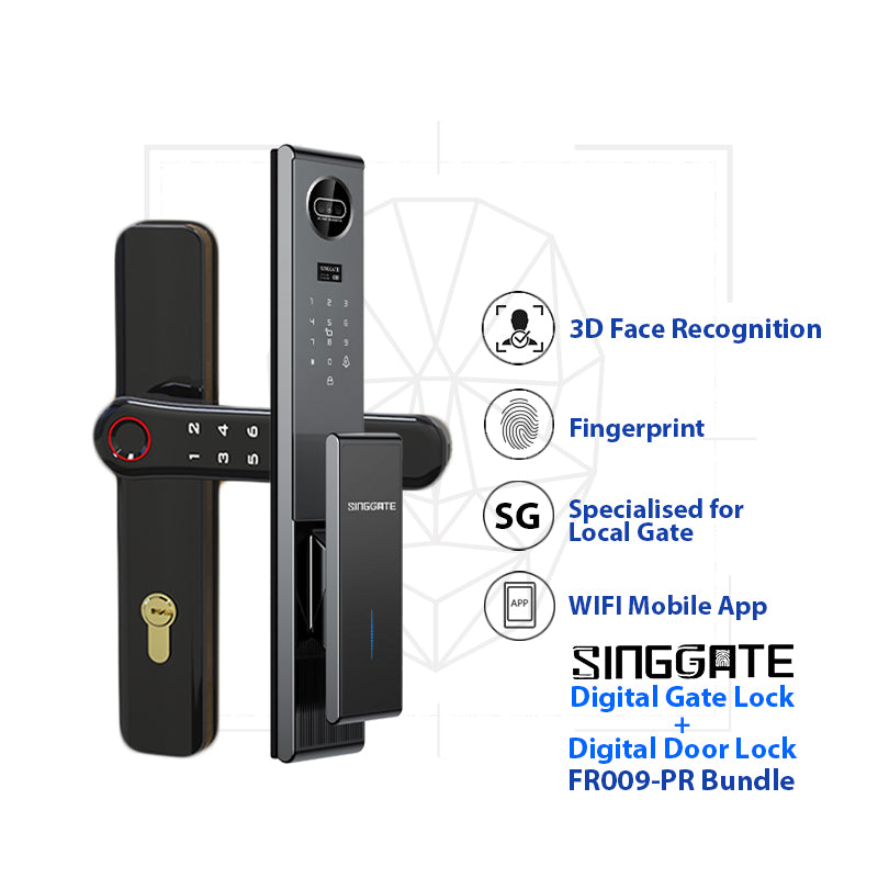 ❤️Upgraded Version❤️*Bundle Deal* FR009 PRO Door Digital Lock + FM021 Metal Gate Digital Lock