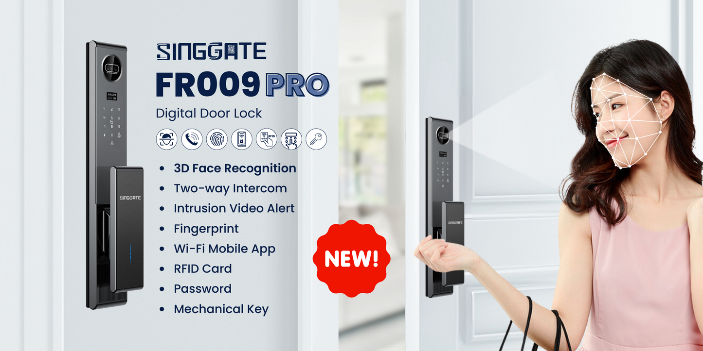 ❤️Upgraded Version❤️*Bundle Deal* FR009 PRO Door Digital Lock + FM021 Metal Gate Digital Lock