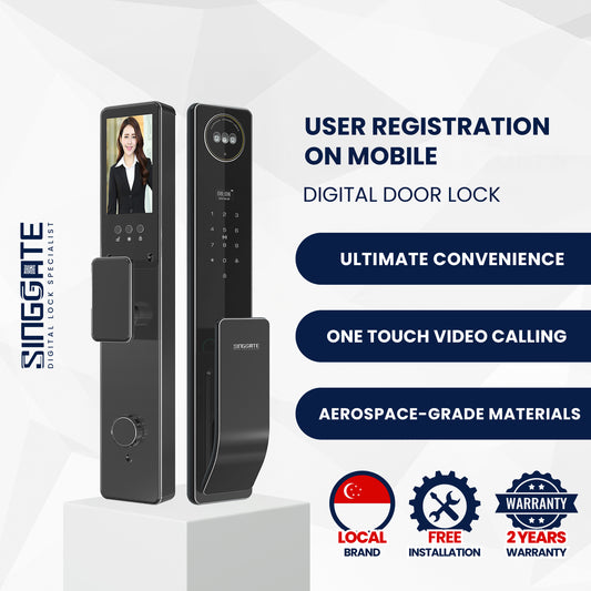 Singgate FR019 with 3D Face & Palm Vein Recognition Digital Lock | Seamless Mobile Control