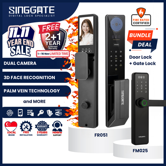 FR051 Door + FM021 Gate Digital Lock Bundle