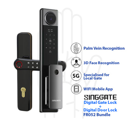 Bundle FR052 3D Face & Palm Vein Recognition + FM021 Gate Digital Lock