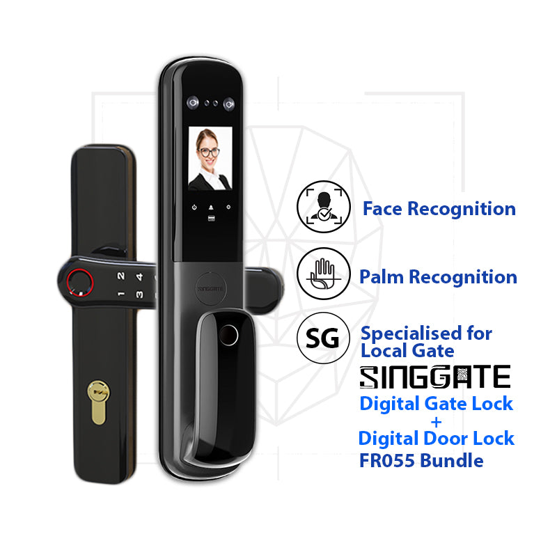 SINGGATE Door & Gate Bundle, *Bundle Deal* FR055 Door Digital Lock + FM021 Metal Gate Digital Lock - SINGGATE Digital Lock