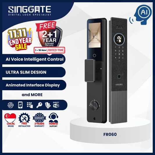 Singgate FR060 with 3D Face & Palm Vein Recognition Digital Lock | Voice Control