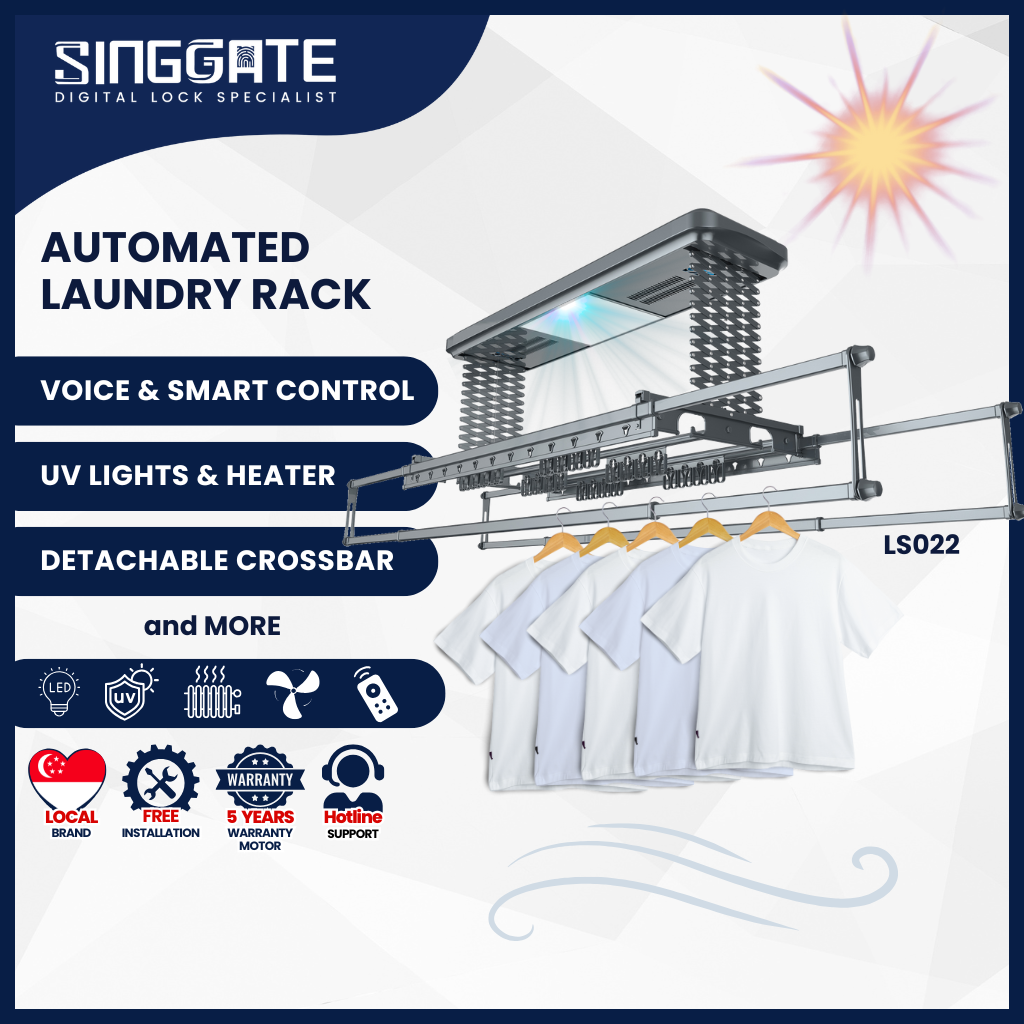 LS022 Double Arm & Voice Control Automated Laundry Rack