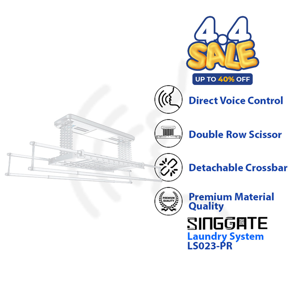 💧NEW💧LS023 PRO Automated Laundry Rack (Premium Quality + Detachable Crossbars + Direct Voice Control)