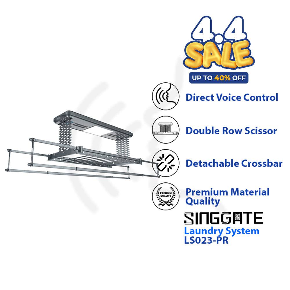 💧NEW💧LS023 PRO Automated Laundry Rack (Premium Quality + Detachable Crossbars + Direct Voice Control)