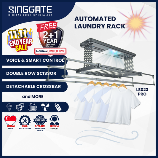 LS023 Pro Premium Quality & Voice Control Automated Laundry Rack