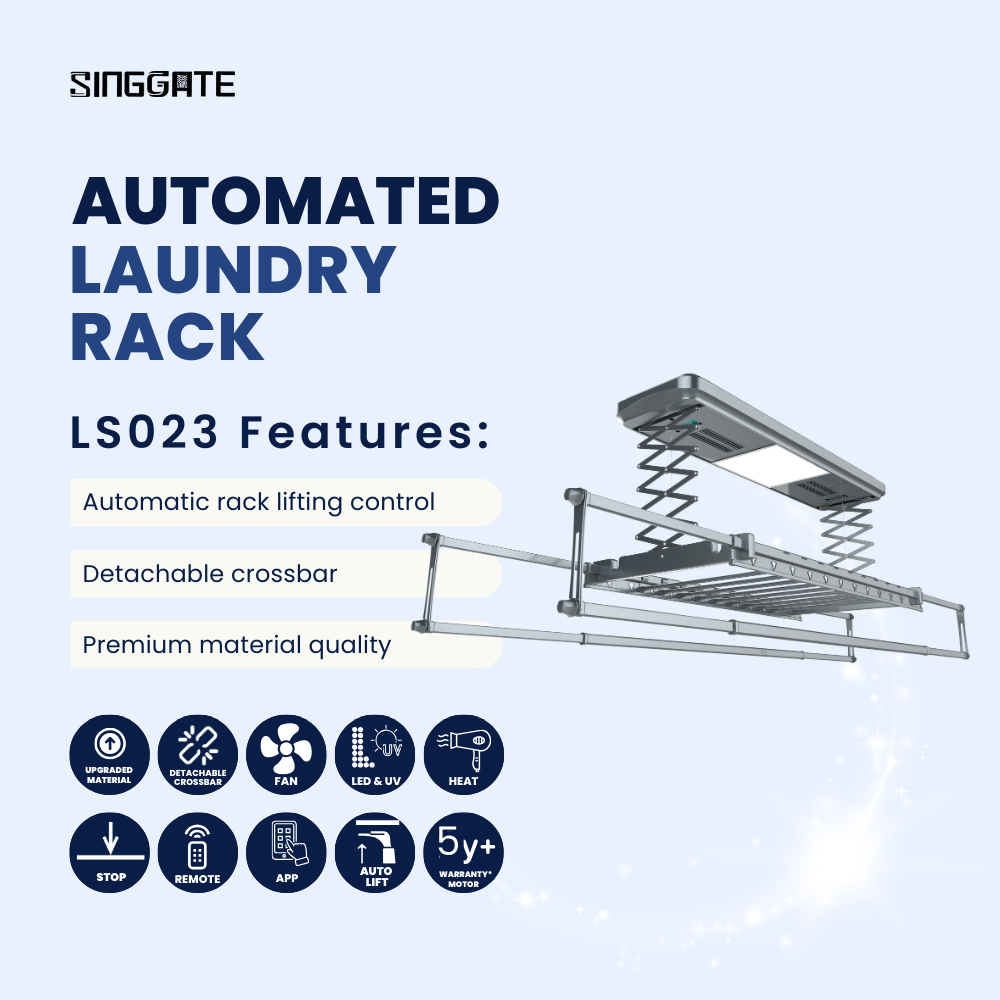 *Special Bundle Promo* FM021 Metal Gate Digital Lock + LS026/023 Laundry Rack