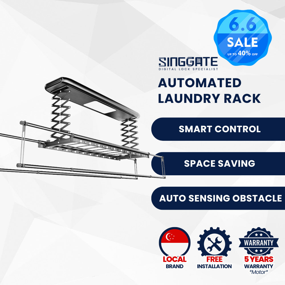 SINGGATE Smart Laundry System, LS025 Automated Laundry Rack | Essential Features - SINGGATE Digital Lock
