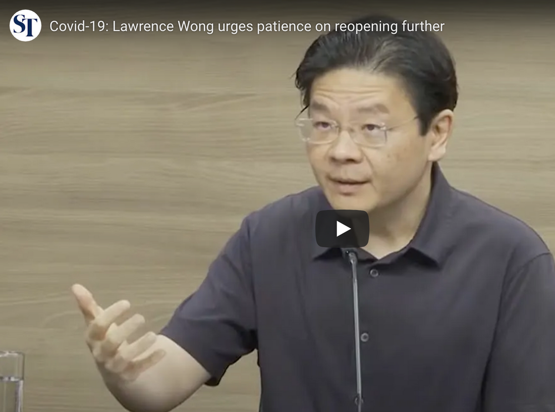 Finance Minister Lawrence Wong urges patience on reopening further