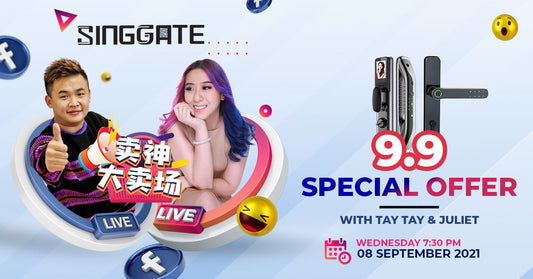 SINGGATE Digital Lock Collaboration with 卖神大卖场 for upcoming 9.9 Special Offer