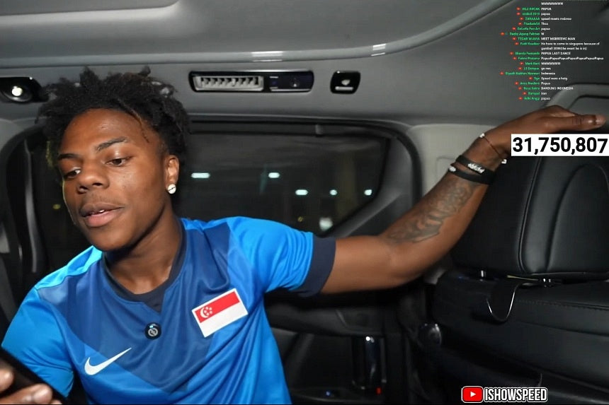 American YouTuber IShowSpeed Arrives in Singapore, Visits Universal Studios