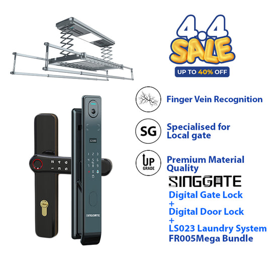 *Mega Bundle Deal* FR005 Door Digital Lock + FM021 Metal Gate Digital Lock + LS026/023 Laundry Rack