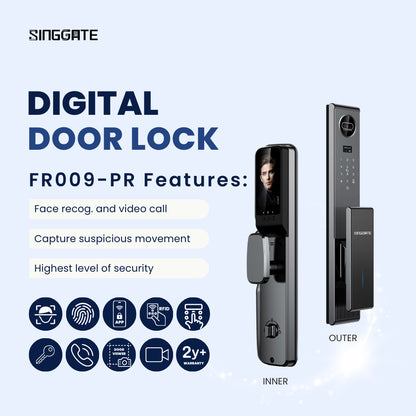 FR009 Pro 3D Face + Video Call Digital Door Lock