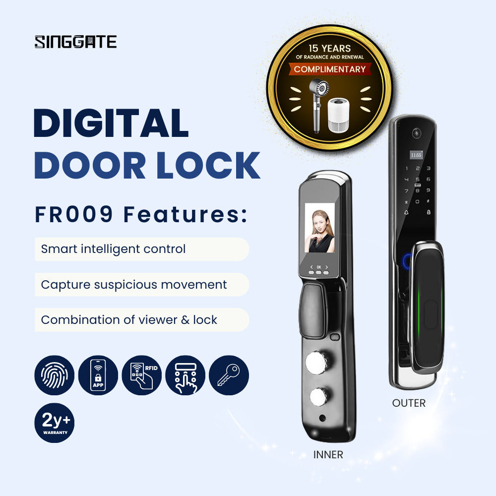 FR009 Digital Door Viewer Camera & Hidden Fingerprint Digital Door Lock