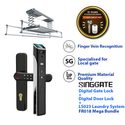 ❤️NEW❤️*Mega Bundle Deal* FR018 Door Digital Lock + FM021 Metal Gate Digital Lock + LS026/023 Laundry Rack