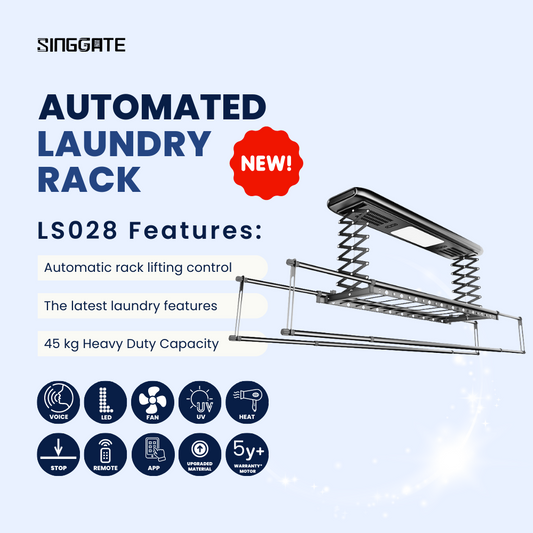 SINGGATE Smart Laundry System, 💧NEW💧LS028 Automated Laundry Rack Direct Voice Control - SINGGATE Digital Lock