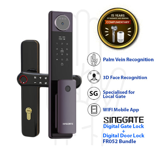 FR052 3D Face & Palm Vein Recognition + FM021 Gate Digital Lock