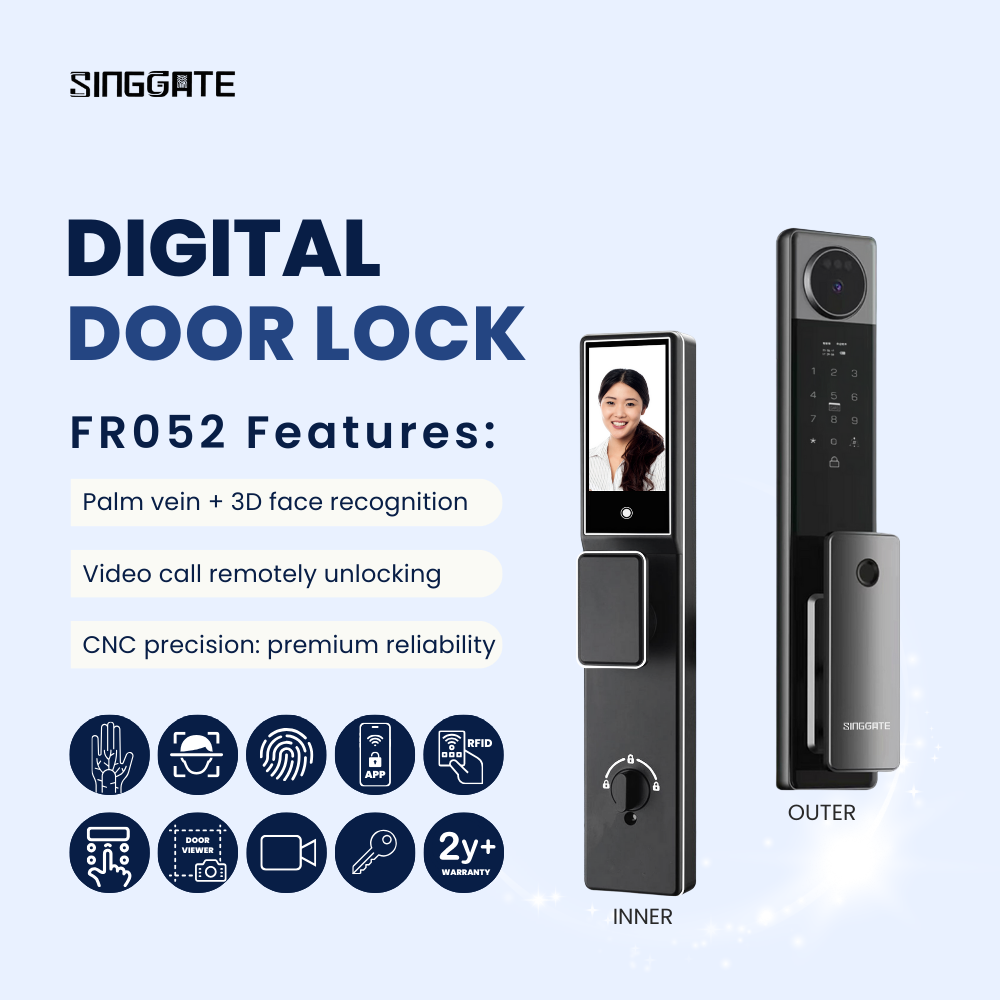 FR052 3D Face & Palm Vein Recognition + FM021 Gate Digital Lock