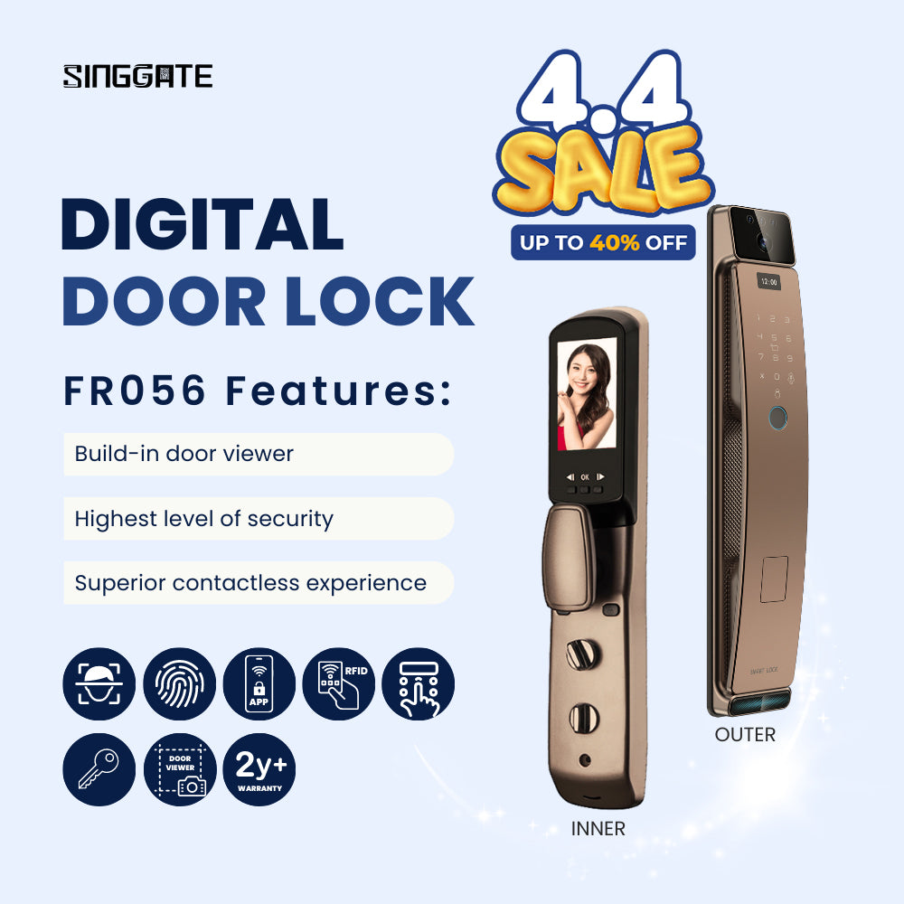 FR056 Digital Door Lock | 3D Face Recognition & Door Viewer Lock