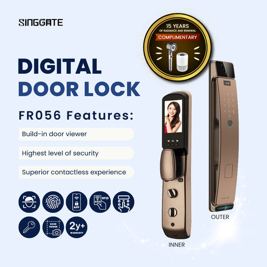 FR056 Digital Door Lock | 3D Face Recognition & Door Viewer Lock