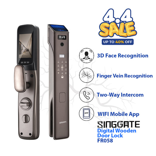 ❤️NEW & BEST❤️ FR058 3D Face & Finger Vein Recognition + Video Call Door Viewer Digital Door Lock