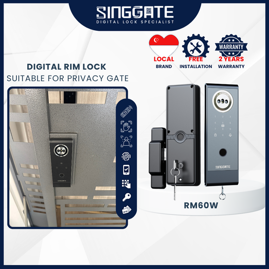 Singgate RM60W Weatherproof Metal Gate Digital Rim Lock