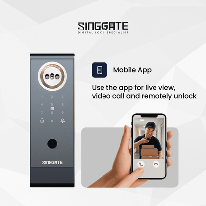 Singgate RM60 Metal Gate Digital Rim Lock