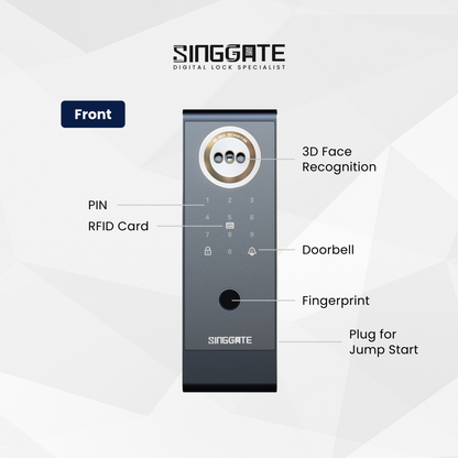 Singgate RM60 Metal Gate Digital Rim Lock