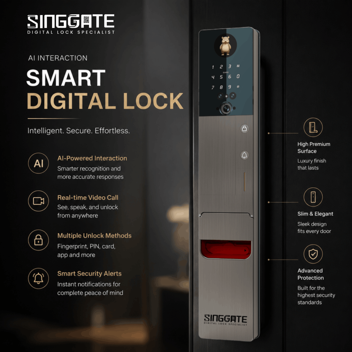 Singgate FR061 AI Interaction Digital Door Lock