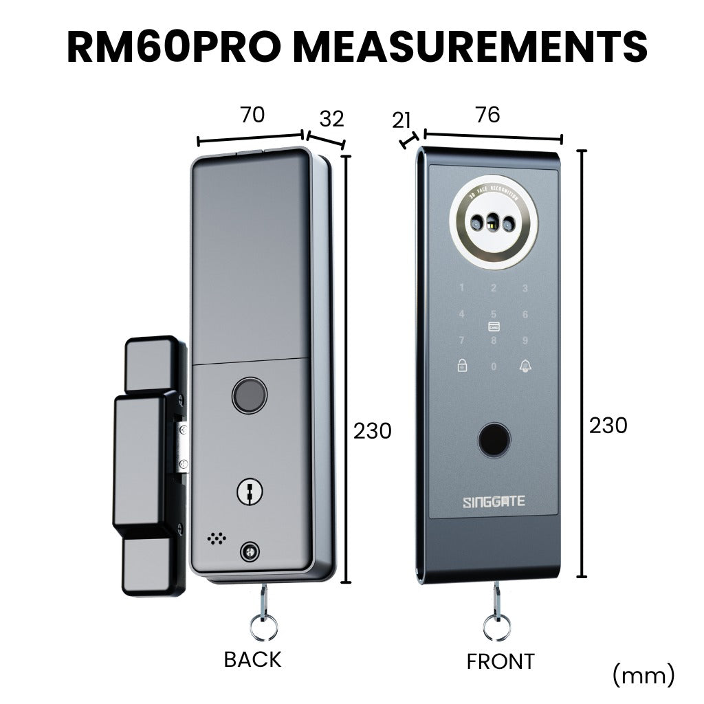 Singgate RM60 Pro Metal Gate Digital Rim Lock