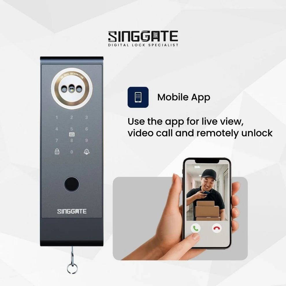 Singgate RM60W Weatherproof Metal Gate Digital Rim Lock