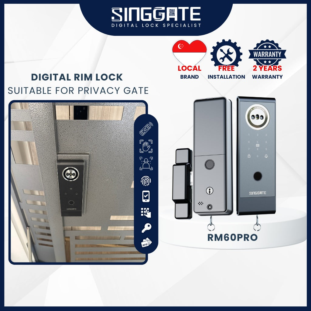 Singgate RM60 Pro Metal Gate Digital Rim Lock
