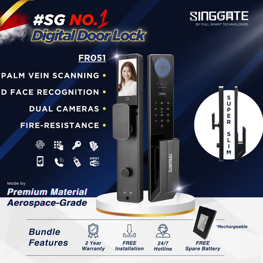 FR051 - SG No.1 3D Face Recognition + Dual cameras + Video Call Viewer Digital Door Lock