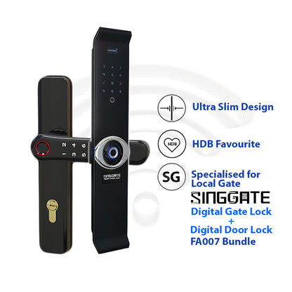 SINGGATE Door & Gate Bundle, *Bundle Deal* FA007 Digital Door Lock + FM021 Metal Gate Digital Lock - SINGGATE Digital Lock
