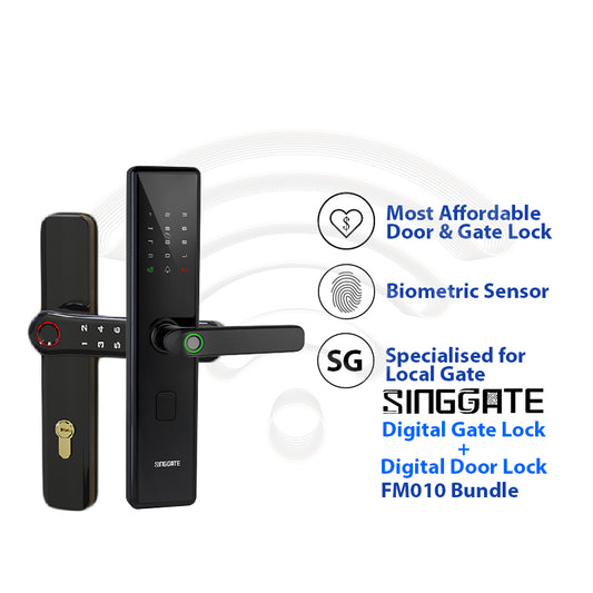SINGGATE Door & Gate Bundle, *Bundle Deal* FM010 Door Digital Lock + FM021 Metal Gate Digital Lock - SINGGATE Digital Lock