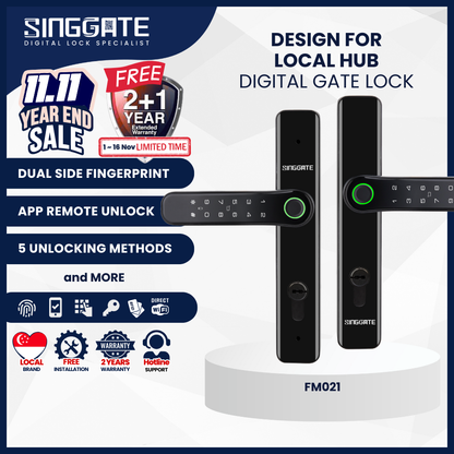 Metal Gate Digital Lock | SINGGATE FM021 | Keyless Solution
