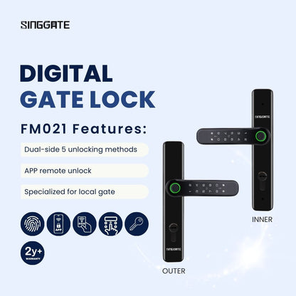 SINGGATE Door & Gate Bundle, *Bundle Deal* FM010 Door Digital Lock + FM021 Metal Gate Digital Lock - SINGGATE Digital Lock