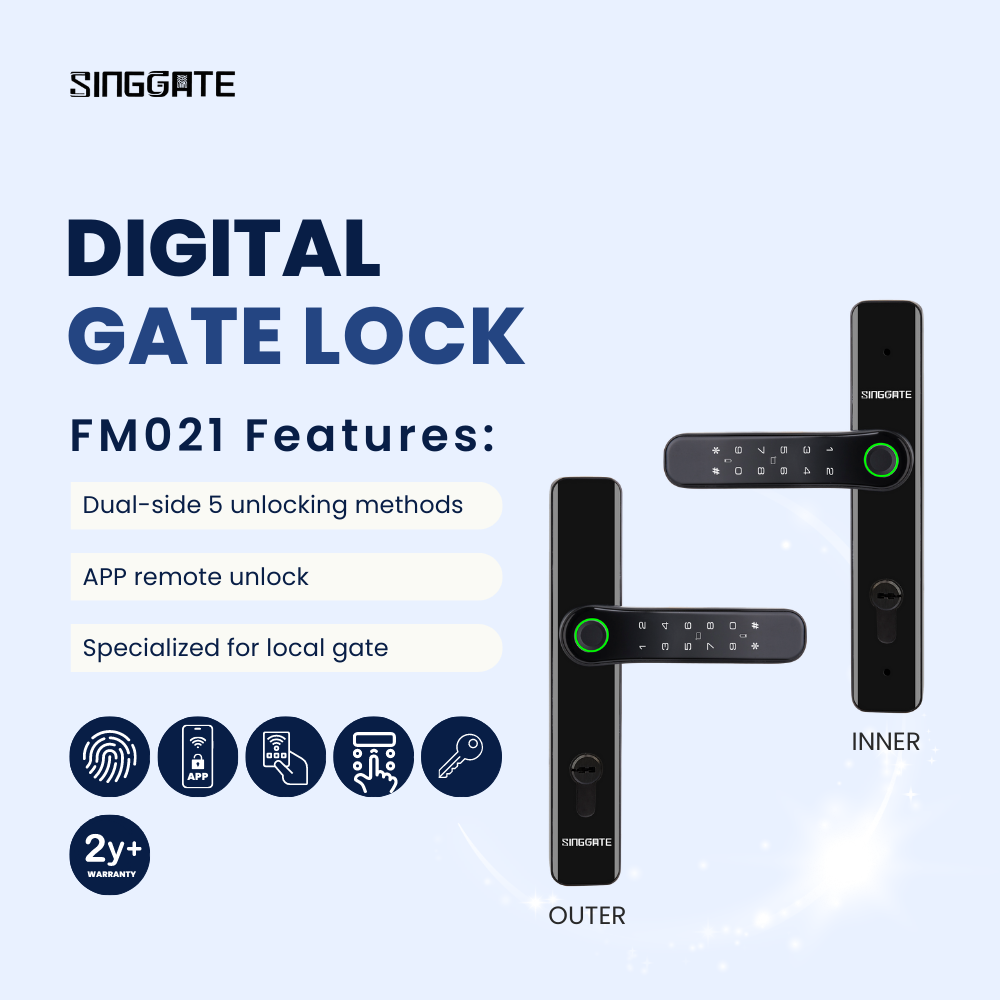 SINGGATE Door & Gate Bundle, *Bundle Deal* FR009 Door Digital Lock + FM021 Metal Gate Digital Lock - SINGGATE Digital Lock